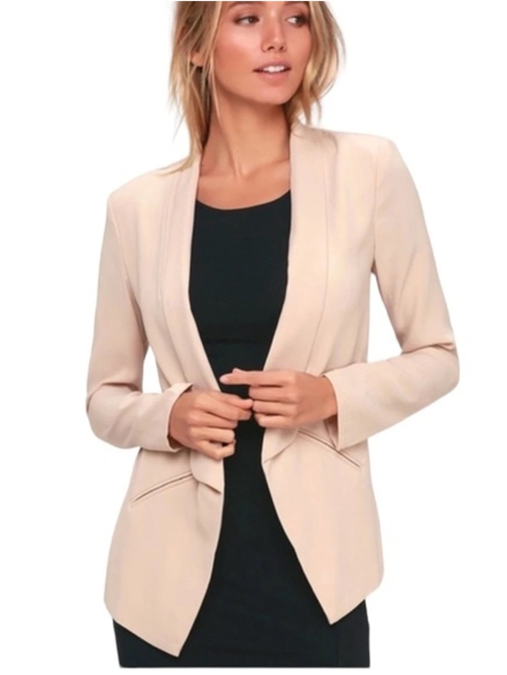 Lulus Lightweight Taupe Blazer M Business Night Out Party